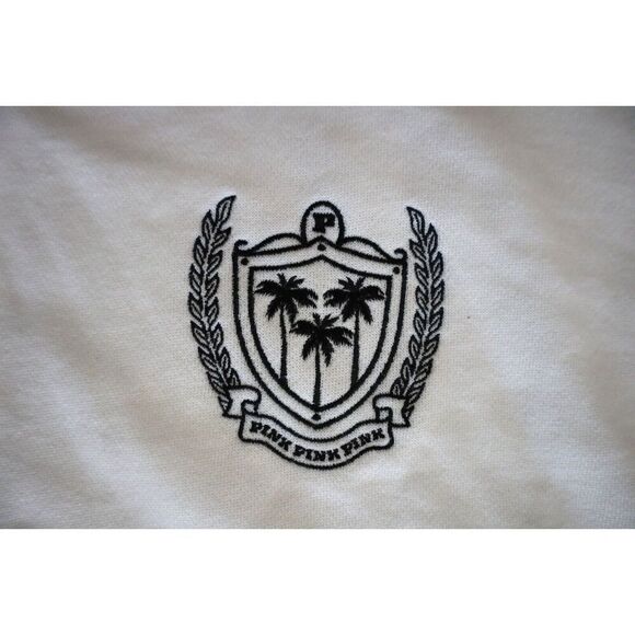 Pink x Victoria's Secret Women's Sz XL White Ivy Fleece Campus Full Zip Hoodie - Picture 6 of 8